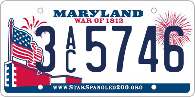 MD license plate 3AC5746