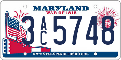 MD license plate 3AC5748