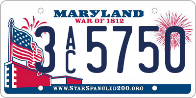 MD license plate 3AC5750