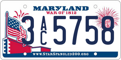 MD license plate 3AC5758