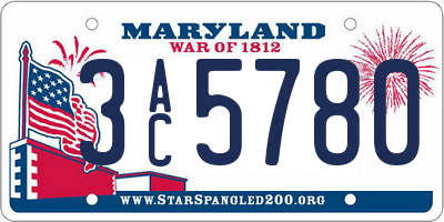 MD license plate 3AC5780