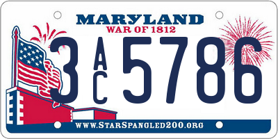 MD license plate 3AC5786