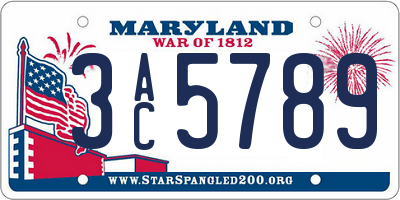 MD license plate 3AC5789