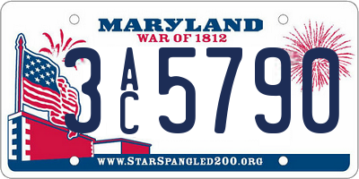 MD license plate 3AC5790