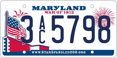 MD license plate 3AC5798