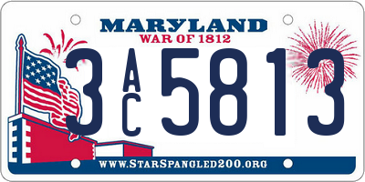 MD license plate 3AC5813