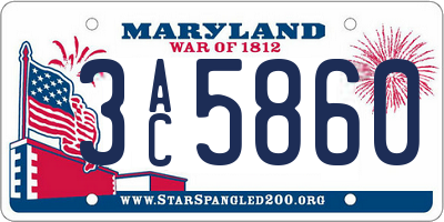 MD license plate 3AC5860