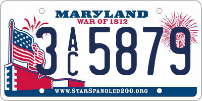 MD license plate 3AC5879