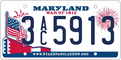 MD license plate 3AC5913