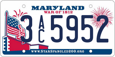 MD license plate 3AC5952