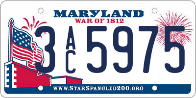 MD license plate 3AC5975