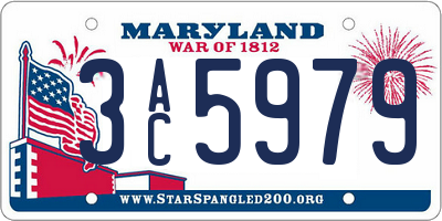 MD license plate 3AC5979