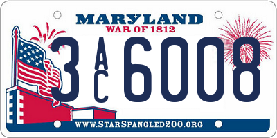 MD license plate 3AC6008