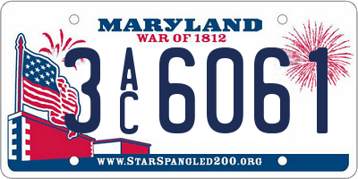 MD license plate 3AC6061