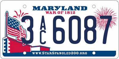 MD license plate 3AC6087