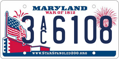 MD license plate 3AC6108