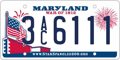 MD license plate 3AC6111