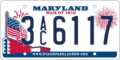 MD license plate 3AC6117