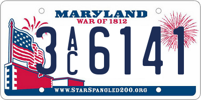 MD license plate 3AC6141