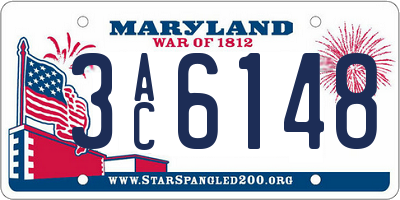 MD license plate 3AC6148