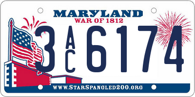 MD license plate 3AC6174