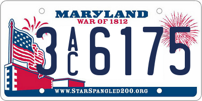 MD license plate 3AC6175