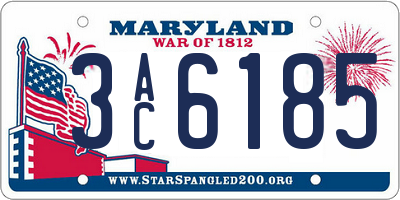 MD license plate 3AC6185