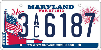 MD license plate 3AC6187