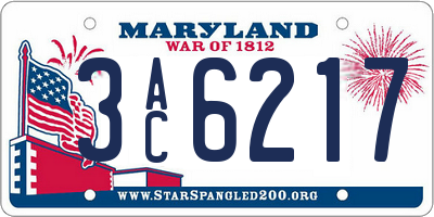 MD license plate 3AC6217