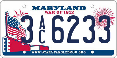 MD license plate 3AC6233