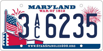 MD license plate 3AC6235