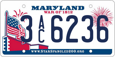 MD license plate 3AC6236