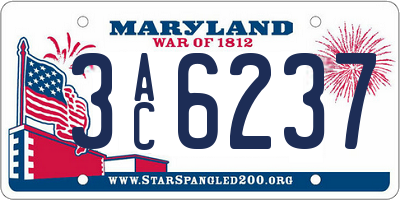 MD license plate 3AC6237
