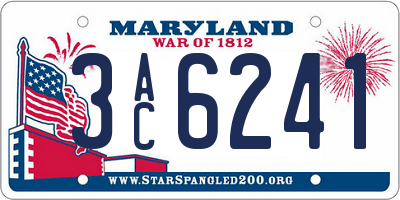 MD license plate 3AC6241
