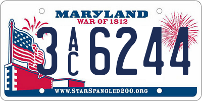 MD license plate 3AC6244