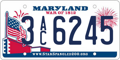 MD license plate 3AC6245