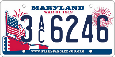 MD license plate 3AC6246