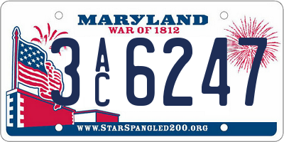 MD license plate 3AC6247