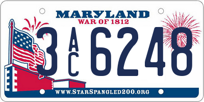 MD license plate 3AC6248
