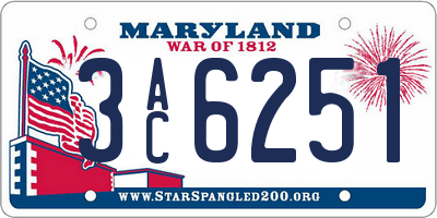 MD license plate 3AC6251