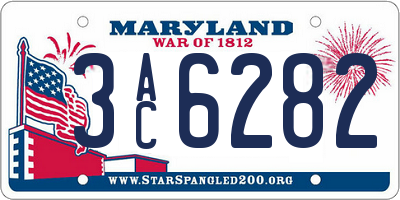 MD license plate 3AC6282