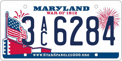 MD license plate 3AC6284