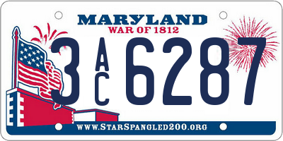 MD license plate 3AC6287