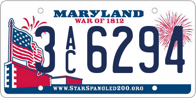 MD license plate 3AC6294