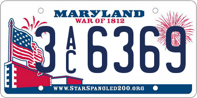MD license plate 3AC6369