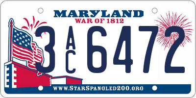 MD license plate 3AC6472