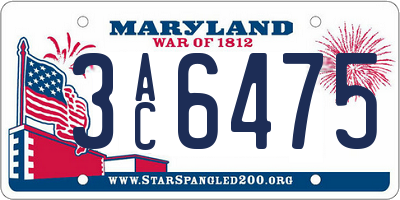 MD license plate 3AC6475