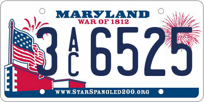 MD license plate 3AC6525