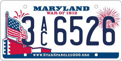 MD license plate 3AC6526