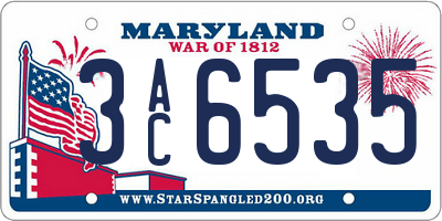 MD license plate 3AC6535